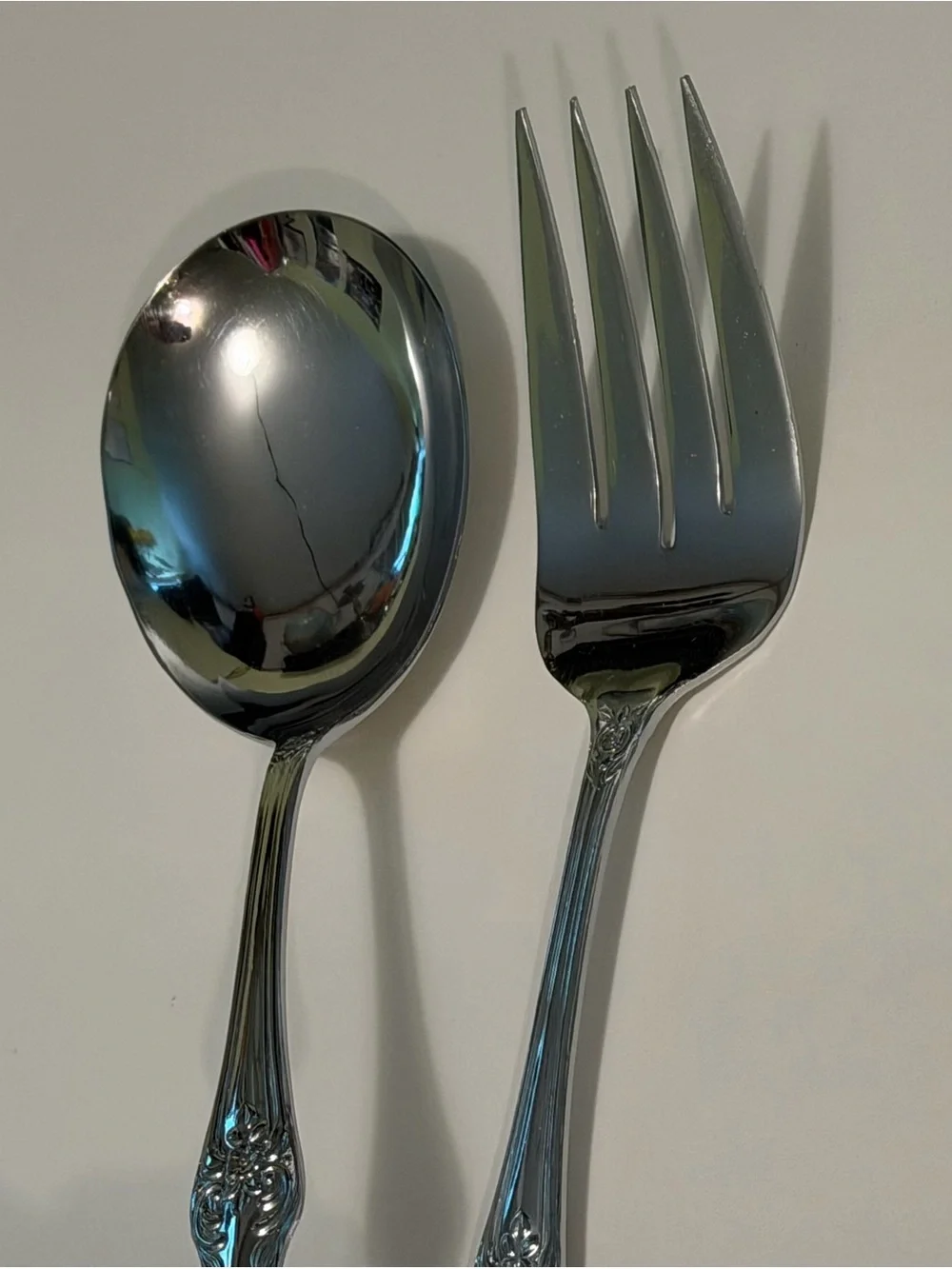 Vtg Wm. Rogers & Son 2-Pc Hostess Serving Set Lg Fork & Spoon